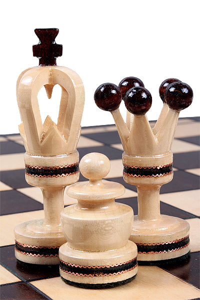 Juego de ajedrez de madera plegable Taracea 49 x 49 cm - Juego de ajedrez de madera plegable Taracea 49 x 49 cm