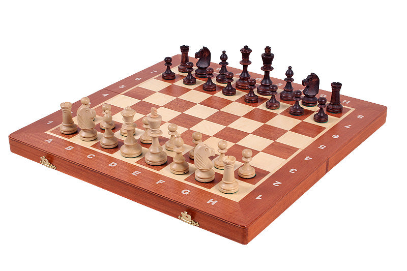 Juego de ajedrez de competición n.º 4 (42 x 42 cm) con incrustaciones: un precioso juego de ajedrez de madera tallada, ideal como regalo para niños y adultos - Juego de ajedrez de competición n.º 4 (42 x 42 cm) con incrustaciones: un precioso juego de ajedrez de madera tallada, ideal como regalo para niños y adultos