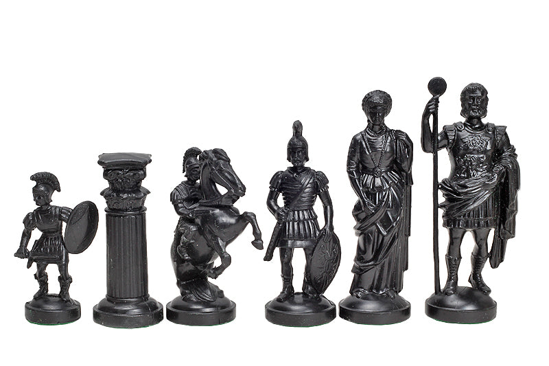piezas de ajedrez inspiradas en el Imperio romano, en tonos crema y negro (rey de 98 mm) - piezas de ajedrez inspiradas en el Imperio romano, en tonos crema y negro (rey de 98 mm)