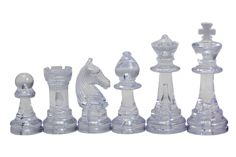 Staunton Schachfiguren Nr. 6, transparent bernsteinfarben (König 96 mm) - Staunton Schachfiguren Nr. 6, transparent bernsteinfarben (König 96 mm)