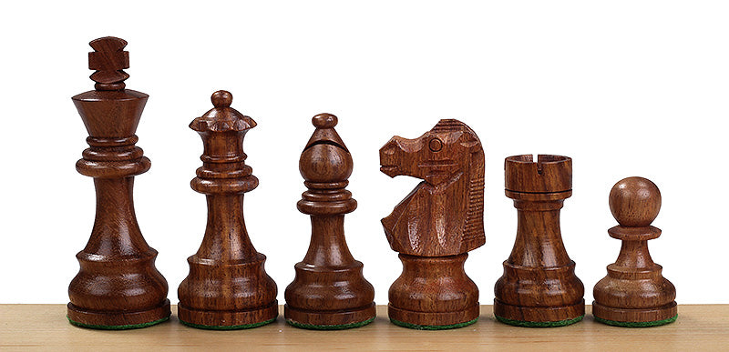 Tablero de ajedrez de sapeli nº 6 + piezas de acacia francesa de 3,75 - Tablero de ajedrez de sapeli nº 6 + piezas de acacia francesa de 3,75