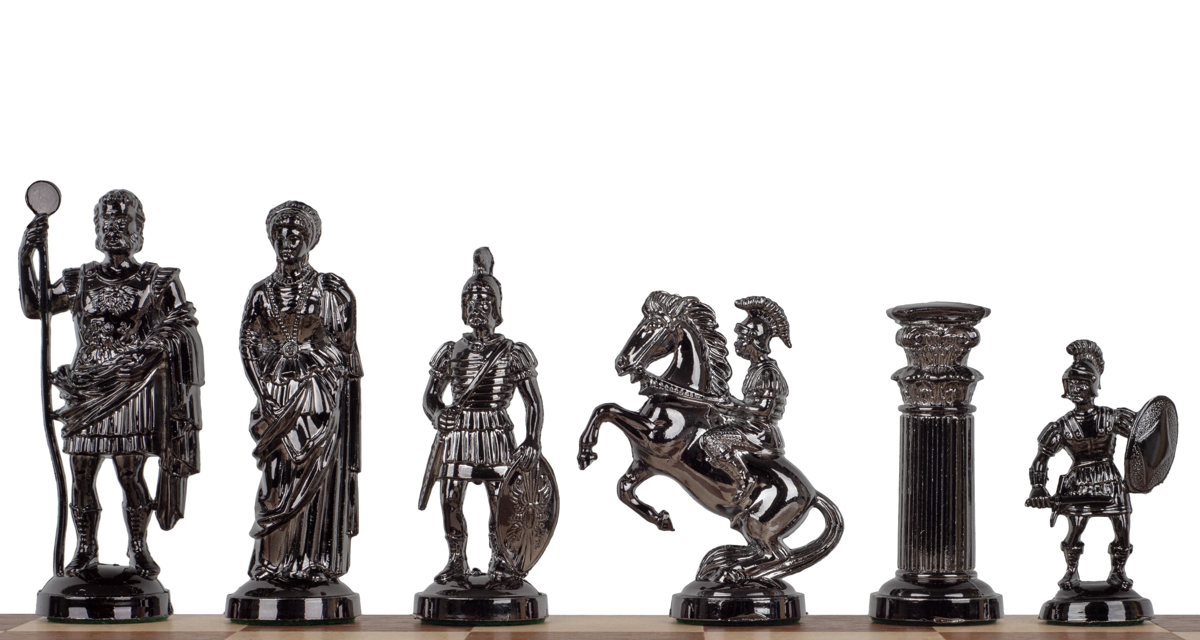 Piezas de ajedrez ROMAN doradas/marrones, metálicas/lastradas - Piezas de ajedrez ROMAN doradas/marrones, metálicas/lastradas