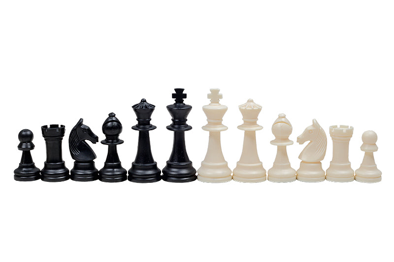 piezas de ajedrez Staunton n.º 6, color crema y negro (rey de 96 mm) - piezas de ajedrez Staunton n.º 6, color crema y negro (rey de 96 mm)