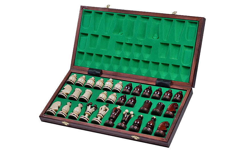 Juego de ajedrez de madera plegable Taracea 49 x 49 cm - Juego de ajedrez de madera plegable Taracea 49 x 49 cm