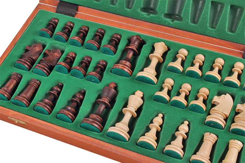 Juego de ajedrez de competición n.º 4 (42 x 42 cm) con incrustaciones: un precioso juego de ajedrez de madera tallada, ideal como regalo para niños y adultos - Juego de ajedrez de competición n.º 4 (42 x 42 cm) con incrustaciones: un precioso juego de ajedrez de madera tallada, ideal como regalo para niños y adultos