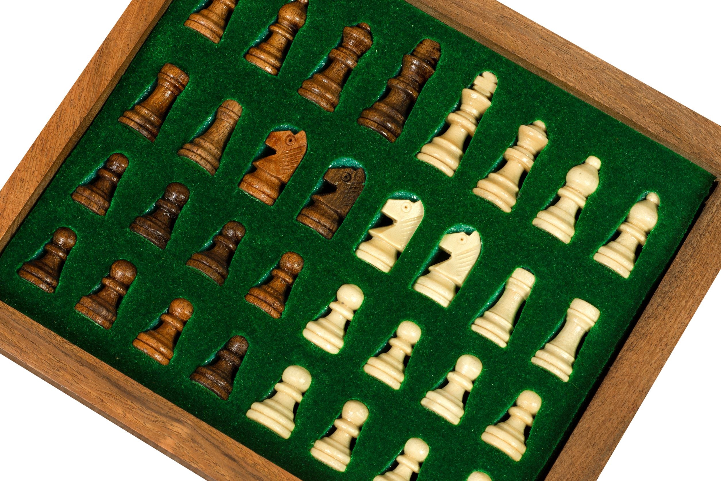 Juego de ajedrez MAGNÉTICO de 18 cm con tablero con incrustaciones y cajita para las piezas - Juego de ajedrez MAGNÉTICO de 18 cm con tablero con incrustaciones y cajita para las piezas