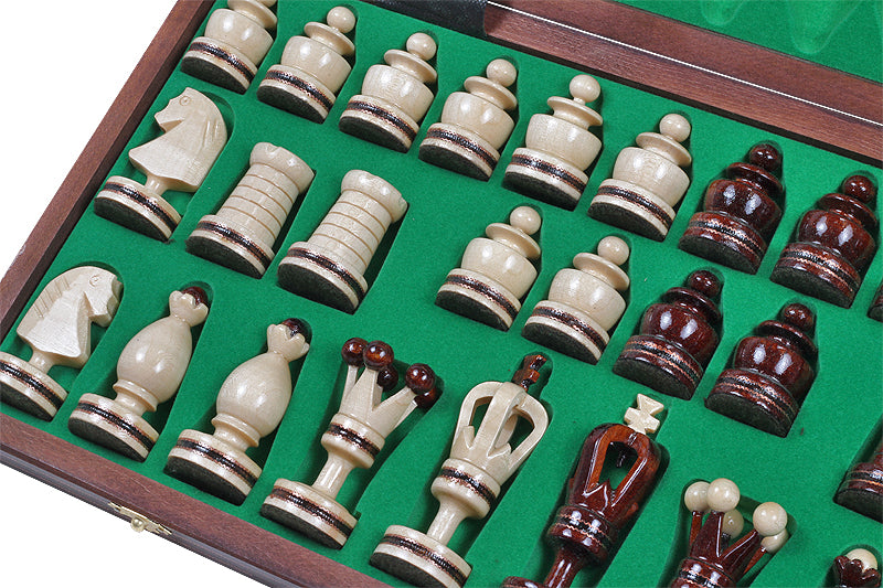 Juego de ajedrez de madera plegable Taracea 49 x 49 cm - Juego de ajedrez de madera plegable Taracea 49 x 49 cm