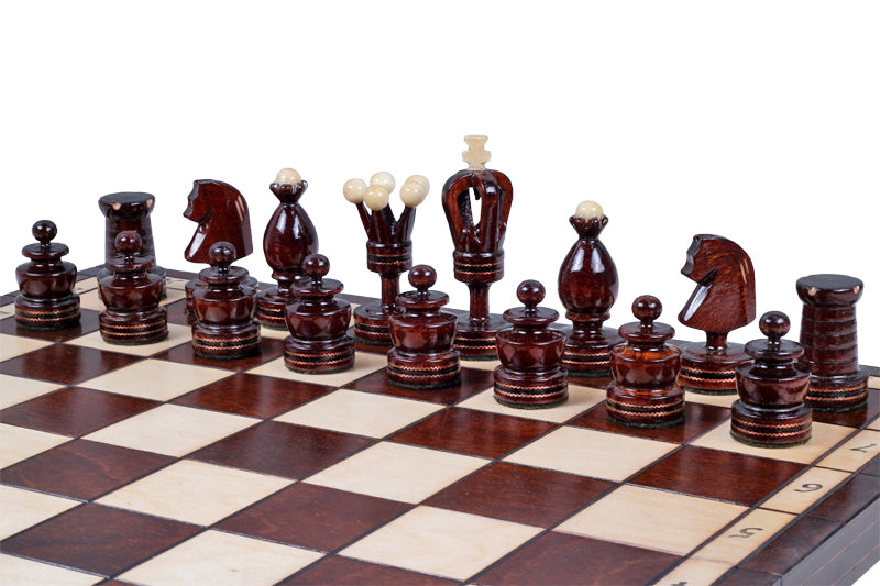 Juego de ajedrez de madera plegable Taracea 49 x 49 cm - Juego de ajedrez de madera plegable Taracea 49 x 49 cm