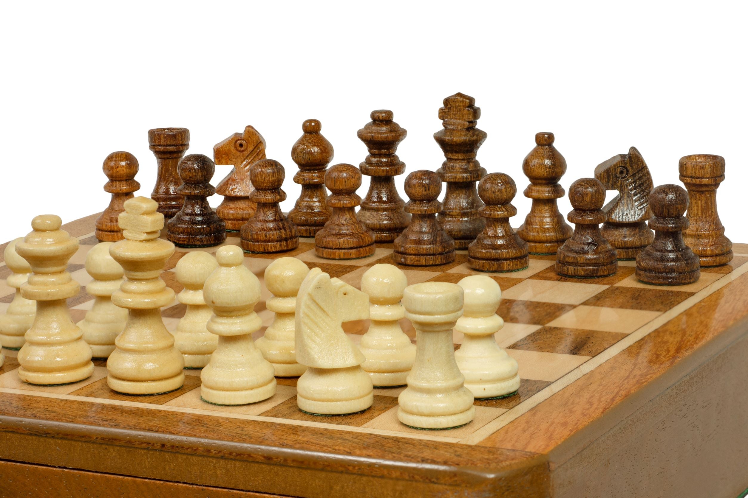 Juego de ajedrez MAGNÉTICO de 18 cm con tablero con incrustaciones y cajita para las piezas - Juego de ajedrez MAGNÉTICO de 18 cm con tablero con incrustaciones y cajita para las piezas