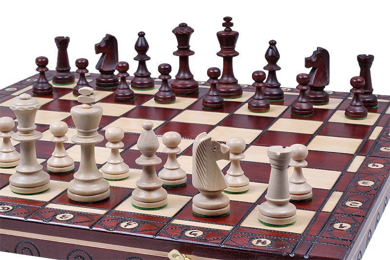Juego de ajedrez de madera plegable Regente 49 x 49 cm - Juego de ajedrez de madera plegable Regente 49 x 49 cm