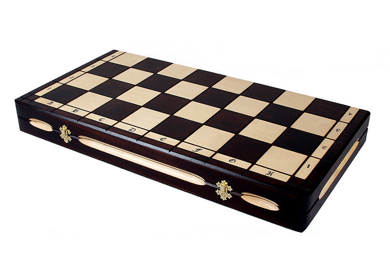 Juego de ajedrez de madera con detalles de latón 62 x 61,5 cm Versalles - Juego de ajedrez de madera con detalles de latón 62 x 61,5 cm Versalles