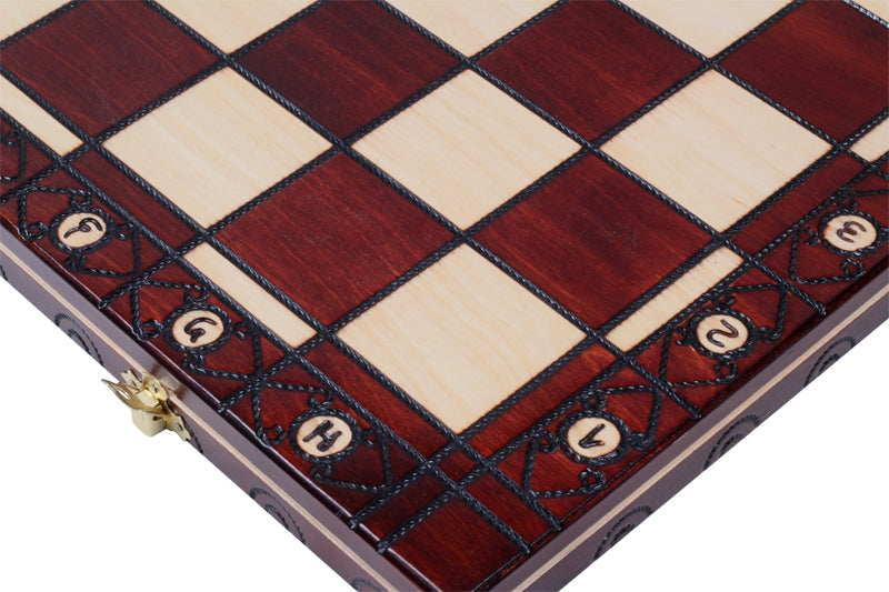 Juego de ajedrez de madera plegable Regente 49 x 49 cm - Juego de ajedrez de madera plegable Regente 49 x 49 cm