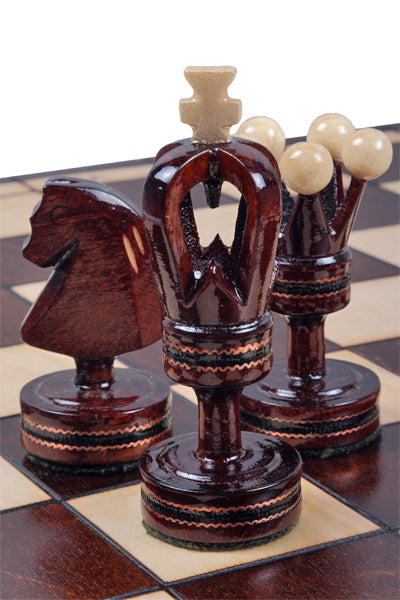 Juego de ajedrez de madera plegable Taracea 49 x 49 cm - Juego de ajedrez de madera plegable Taracea 49 x 49 cm