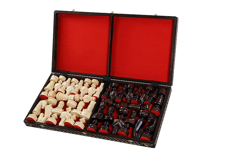 CEZAR LARGE Schach (85x85cm) Geschnitzt - CEZAR LARGE Schach (85x85cm) Geschnitzt