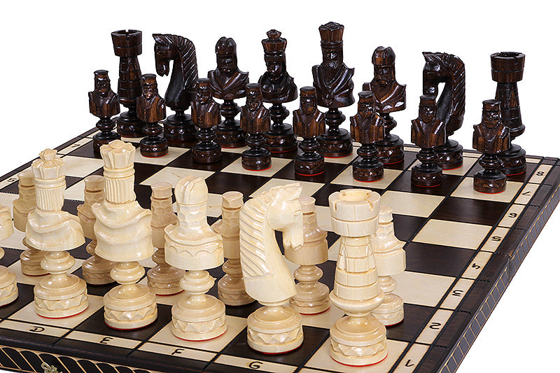 CEZAR LARGE Schach (85x85cm) Geschnitzt - CEZAR LARGE Schach (85x85cm) Geschnitzt