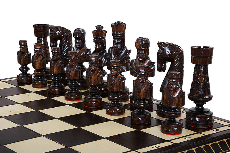 CEZAR LARGE Schach (85x85cm) Geschnitzt - CEZAR LARGE Schach (85x85cm) Geschnitzt