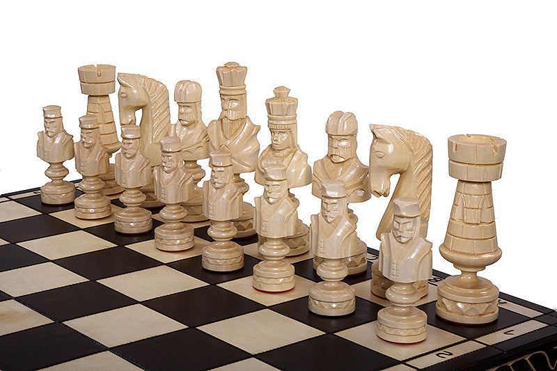 CEZAR LARGE Schach (85x85cm) Geschnitzt - CEZAR LARGE Schach (85x85cm) Geschnitzt