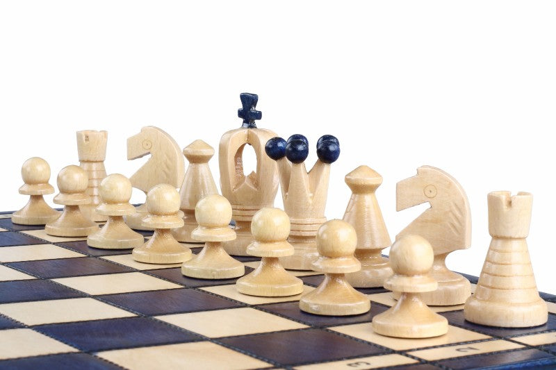 Juego de ajedrez de madera azul 34 x 34 cm Sevilla - Juego de ajedrez de madera azul 34 x 34 cm Sevilla