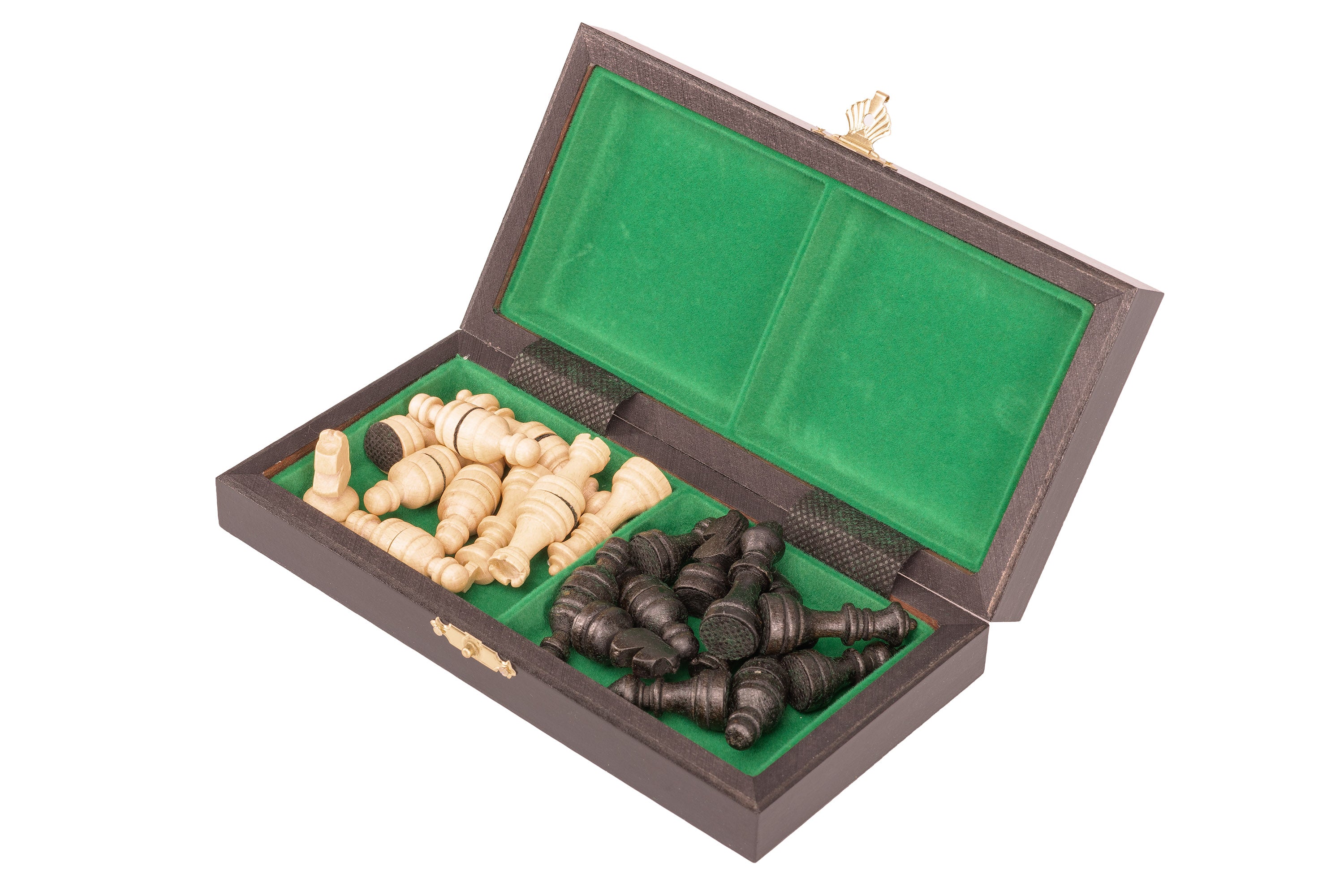 Szachy drewniane MAGNETYCZNE mini (20cm) - czarne - Szachy drewniane MAGNETYCZNE mini (20cm) - czarne
