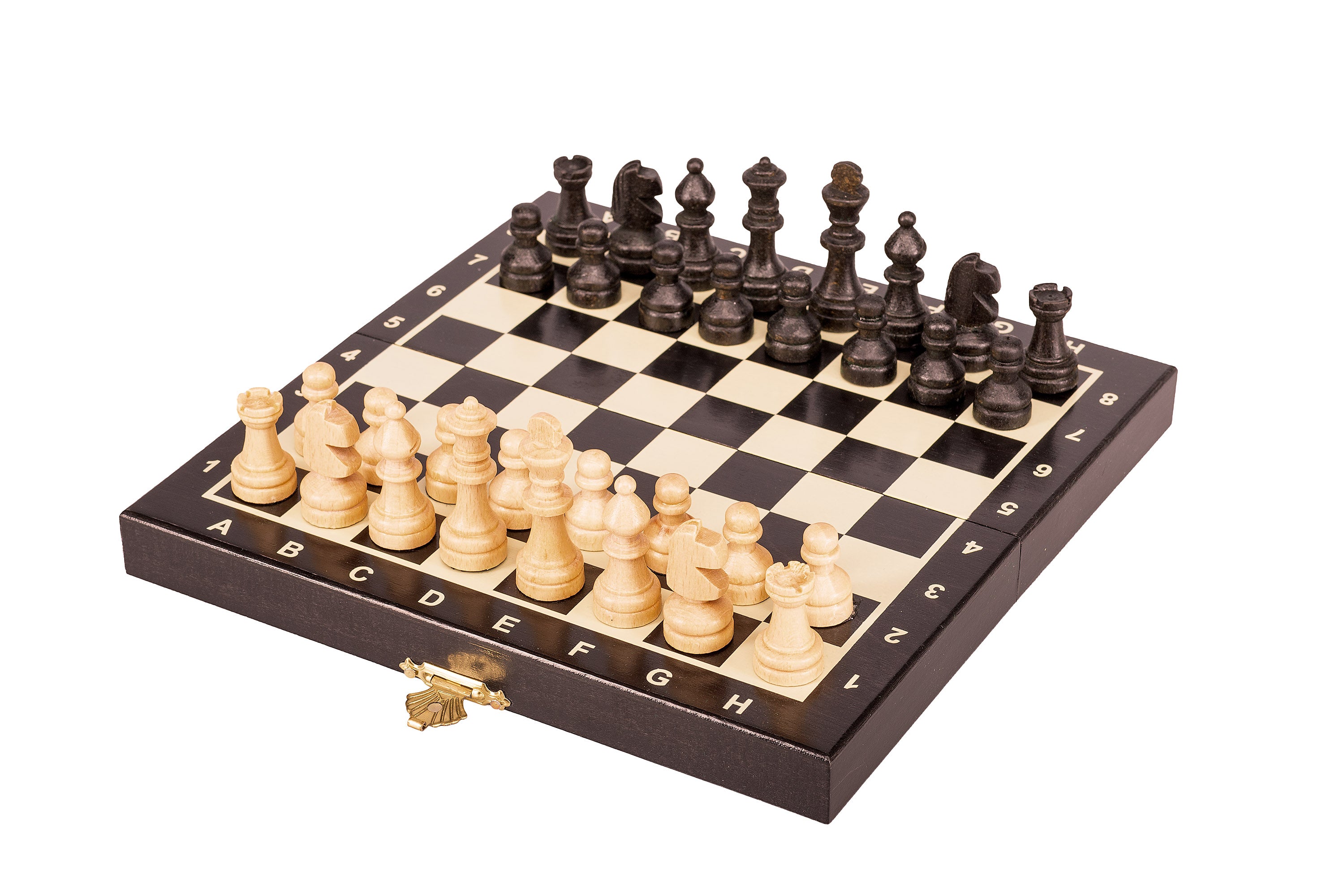 Szachy drewniane MAGNETYCZNE mini (20cm) - czarne - Szachy drewniane MAGNETYCZNE mini (20cm) - czarne