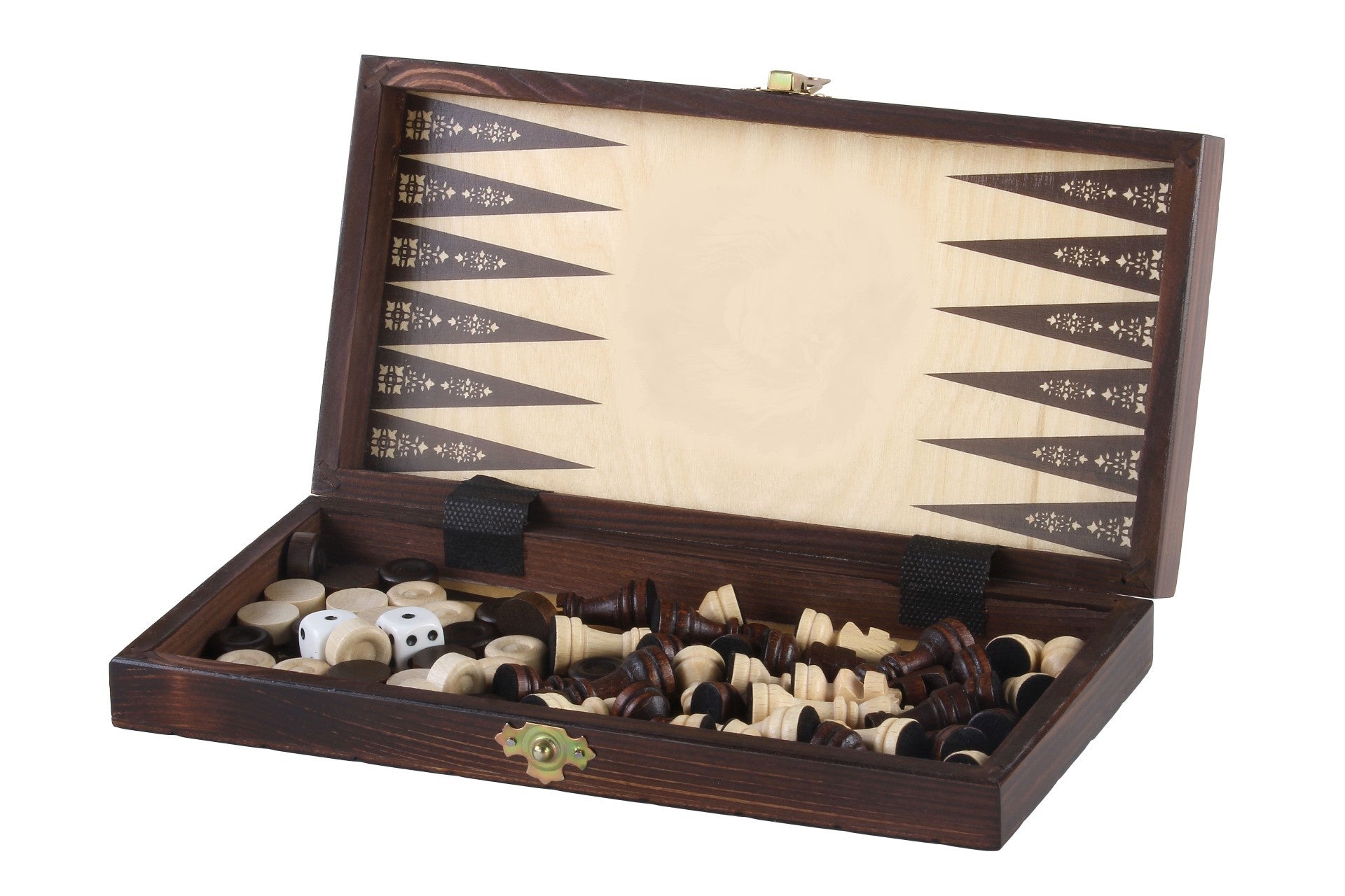 SCHOOL BOARD OF WOOD (28x28cm) - Schach + Dame + BACKGAMMON - SCHOOL BOARD OF WOOD (28x28cm) - Schach + Dame + BACKGAMMON
