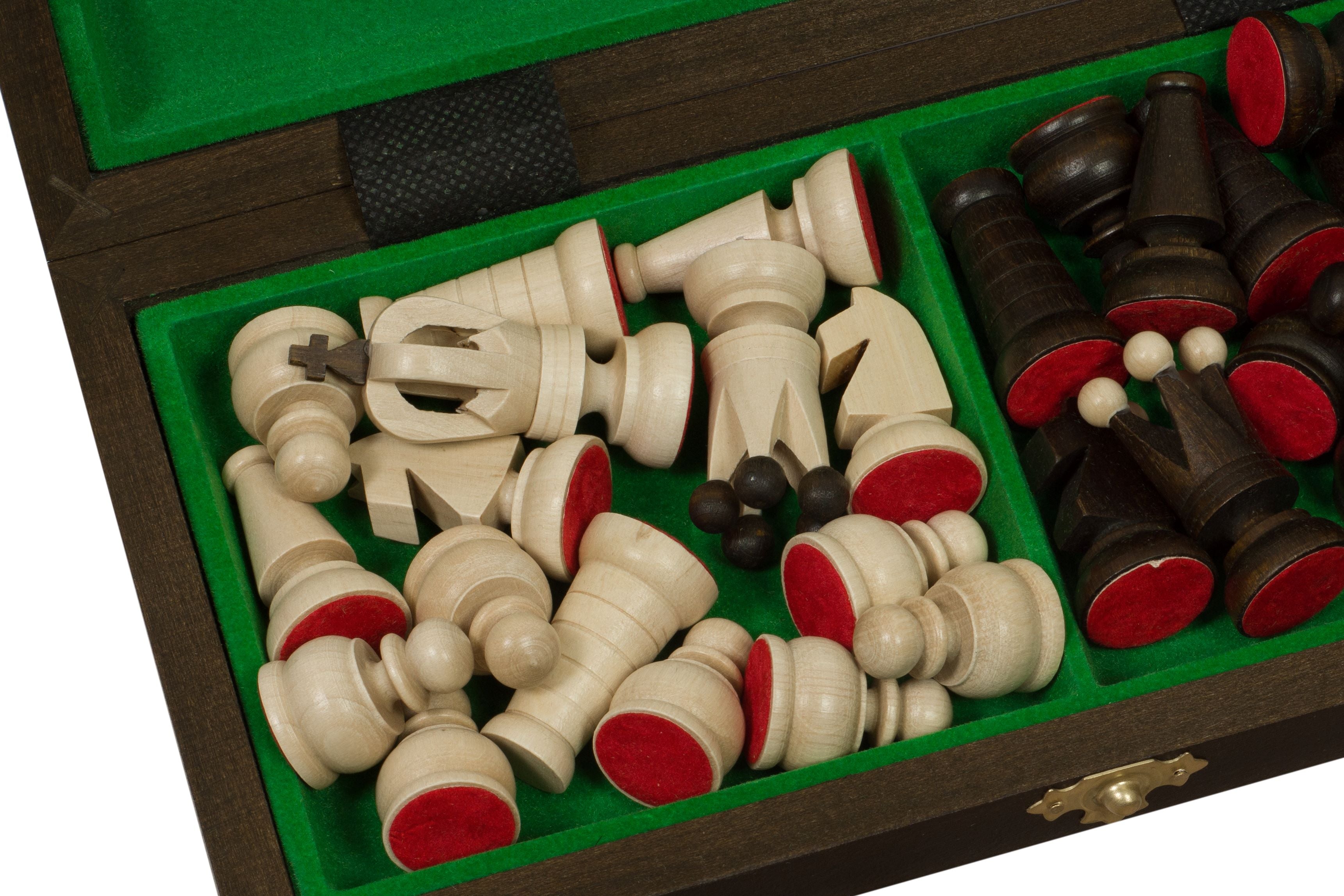 Juego de ajedrez de madera plegable Palacio Mini 27 x 27 cm - Juego de ajedrez de madera plegable Palacio Mini 27 x 27 cm