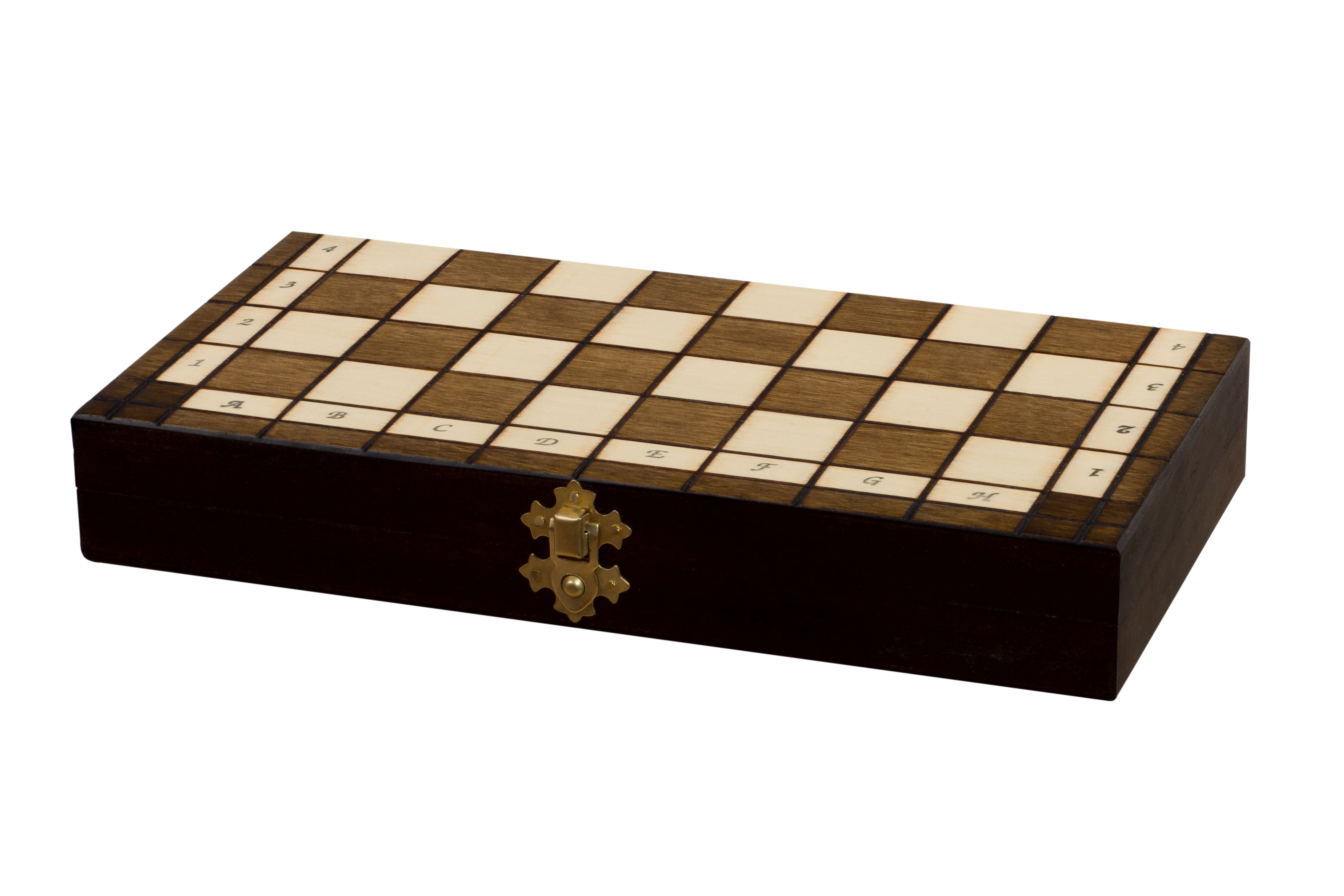 Juego de ajedrez de madera plegable Palacio Mini 27 x 27 cm - Juego de ajedrez de madera plegable Palacio Mini 27 x 27 cm