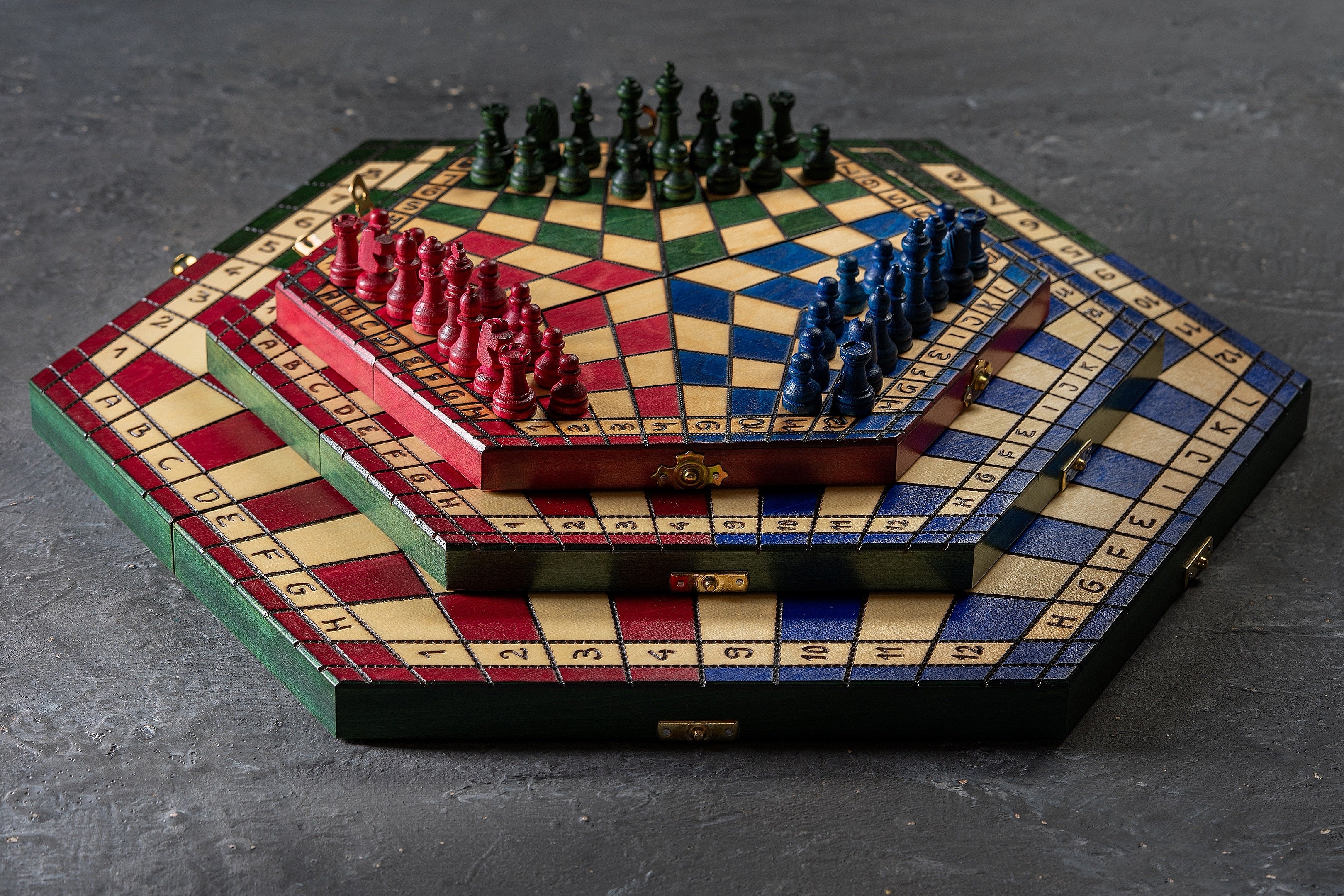 Ajedrez para tres jugadores - grande (tricolor) - Ajedrez para tres jugadores - grande (tricolor)
