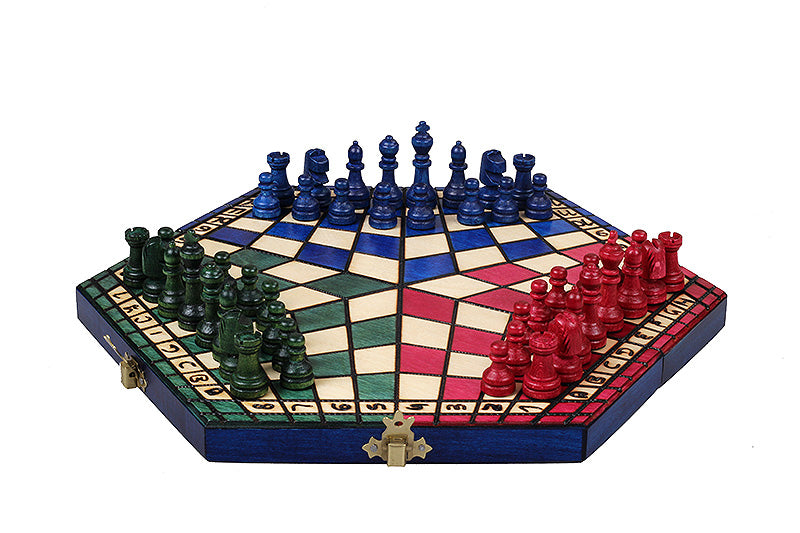 Juego de ajedrez para tres jugadores (32x28cm) tricolor - Juego de ajedrez para tres jugadores (32x28cm) tricolor