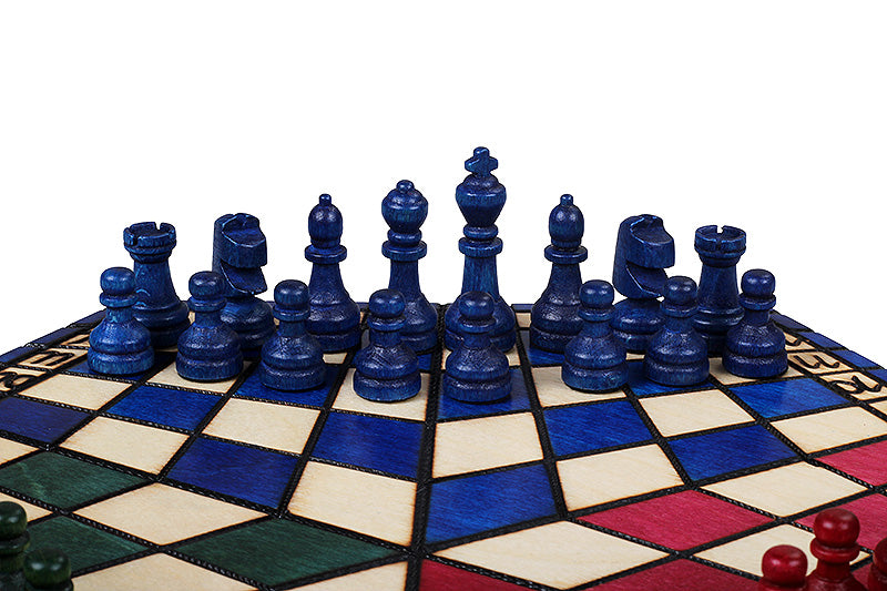 Juego de ajedrez para tres jugadores (32x28cm) tricolor - Juego de ajedrez para tres jugadores (32x28cm) tricolor