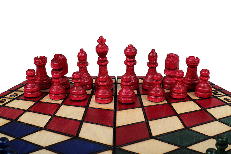Juego de ajedrez para tres jugadores (32x28cm) tricolor - Juego de ajedrez para tres jugadores (32x28cm) tricolor