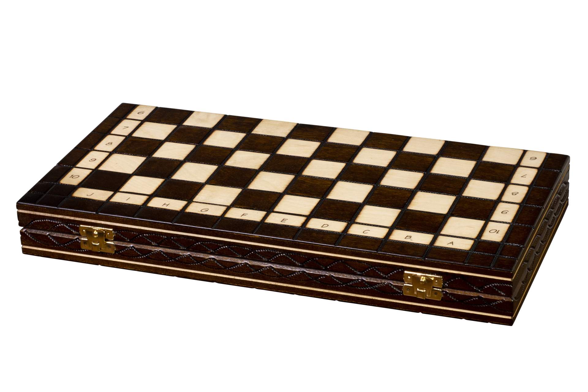 Juego de ajedrez Capablanca de madera con tablero 10 x 10 marrón - Juego de ajedrez Capablanca de madera con tablero 10 x 10 marrón