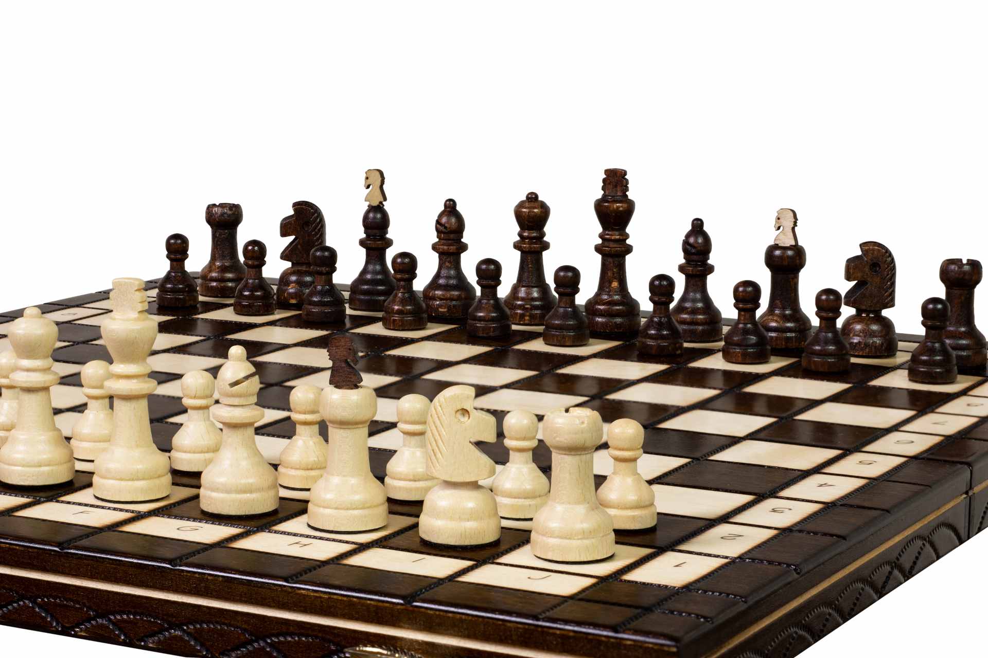 Juego de ajedrez Capablanca de madera con tablero 10 x 10 marrón - Juego de ajedrez Capablanca de madera con tablero 10 x 10 marrón