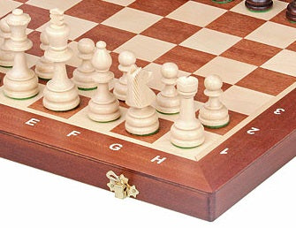 Juego de ajedrez de torneo nº 4 New Line, marquetería (42x42cm) - Juego de ajedrez de torneo nº 4 New Line, marquetería (42x42cm)