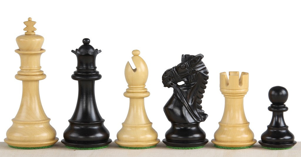 Piezas de ajedrez de madera ebonizada con rey de 3,75 pulgadas Alcázar - Piezas de ajedrez de madera ebonizada con rey de 3,75 pulgadas Alcázar