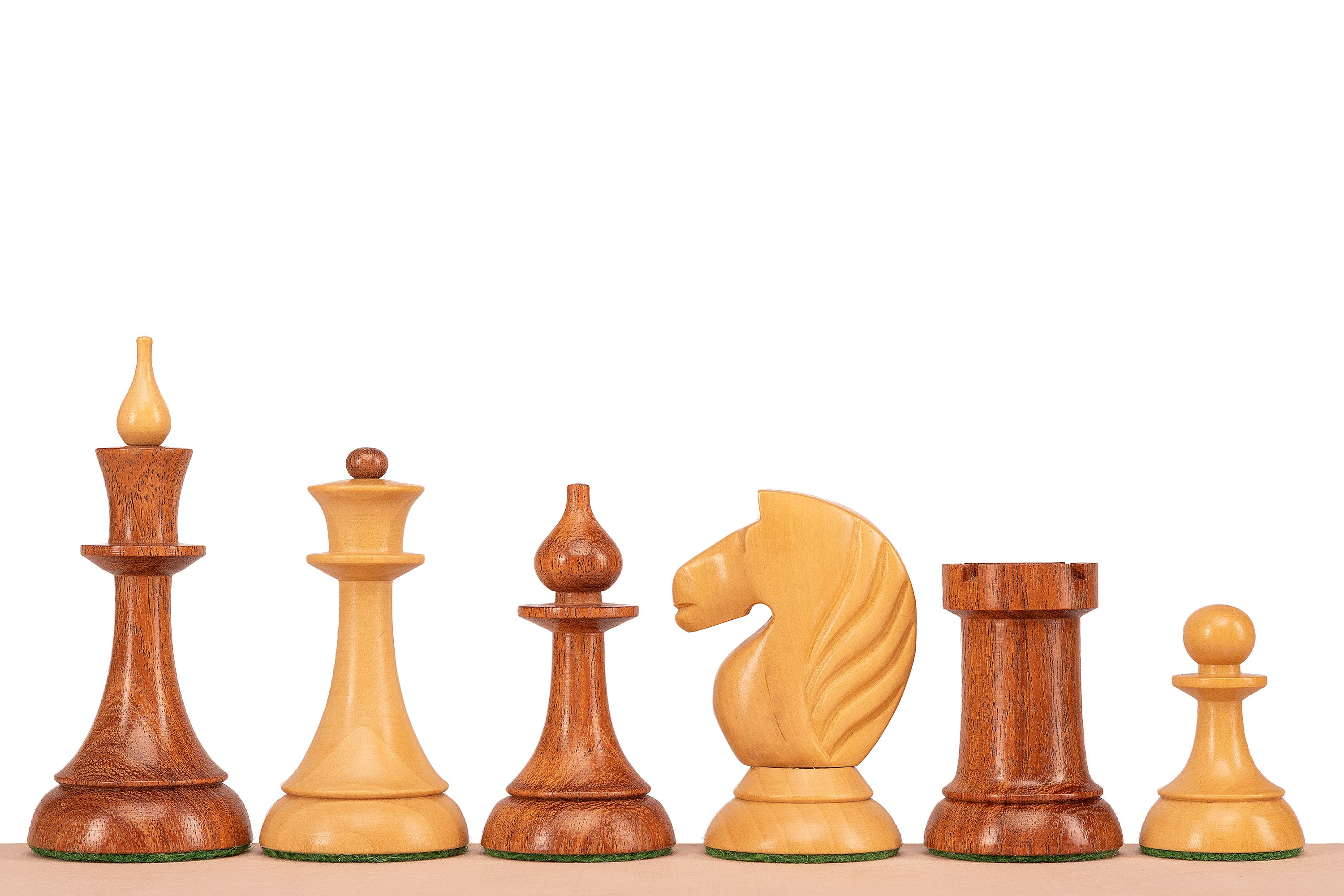 Figury szachowe Queen's Gambit 1957 akacja indyjska 3,75 cale - Figury szachowe Queen's Gambit 1957 akacja indyjska 3,75 cale