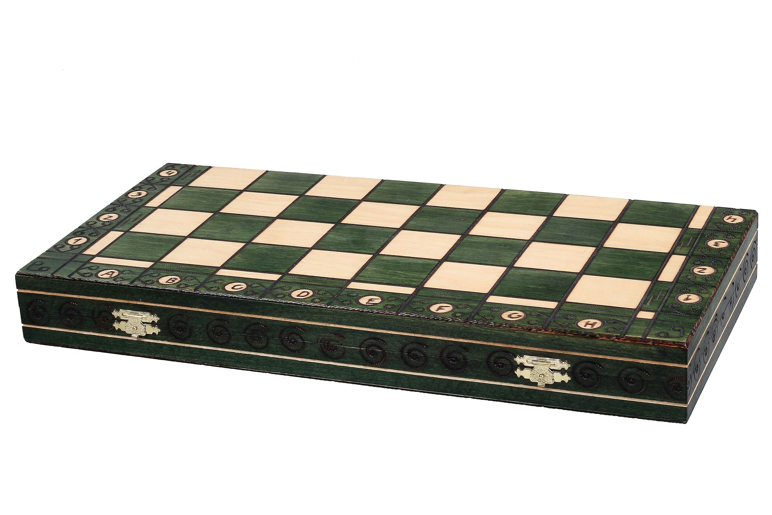 LUXUS-Schachspiel AMBASADOR - groß (54 x 54 cm), grün - LUXUS-Schachspiel AMBASADOR - groß (54 x 54 cm), grün