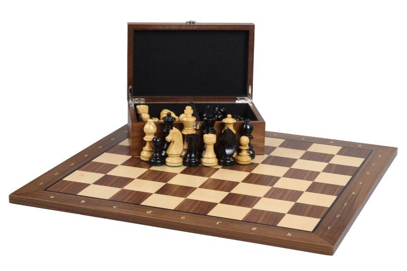 Caja para piezas de ajedrez, 24 x 15 x 8,5 cm: chapa de nogal, 2 compartimentos, interior flocado - 88b19fb88a91ece8eaa882e837319f6b