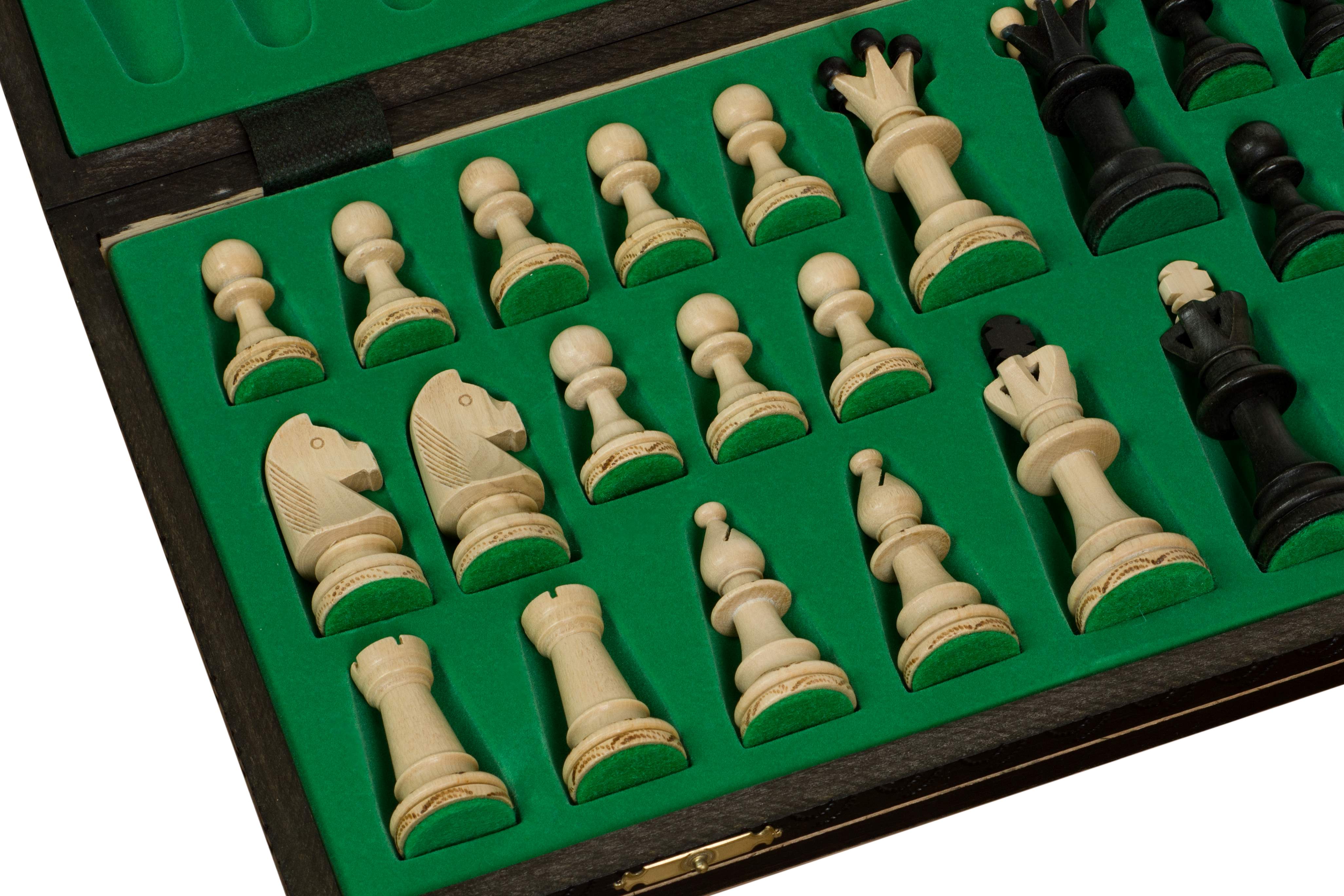 Juego de ajedrez de madera Cónsul Negro (48x48cm) - Juego de ajedrez de madera Cónsul Negro (48x48cm)