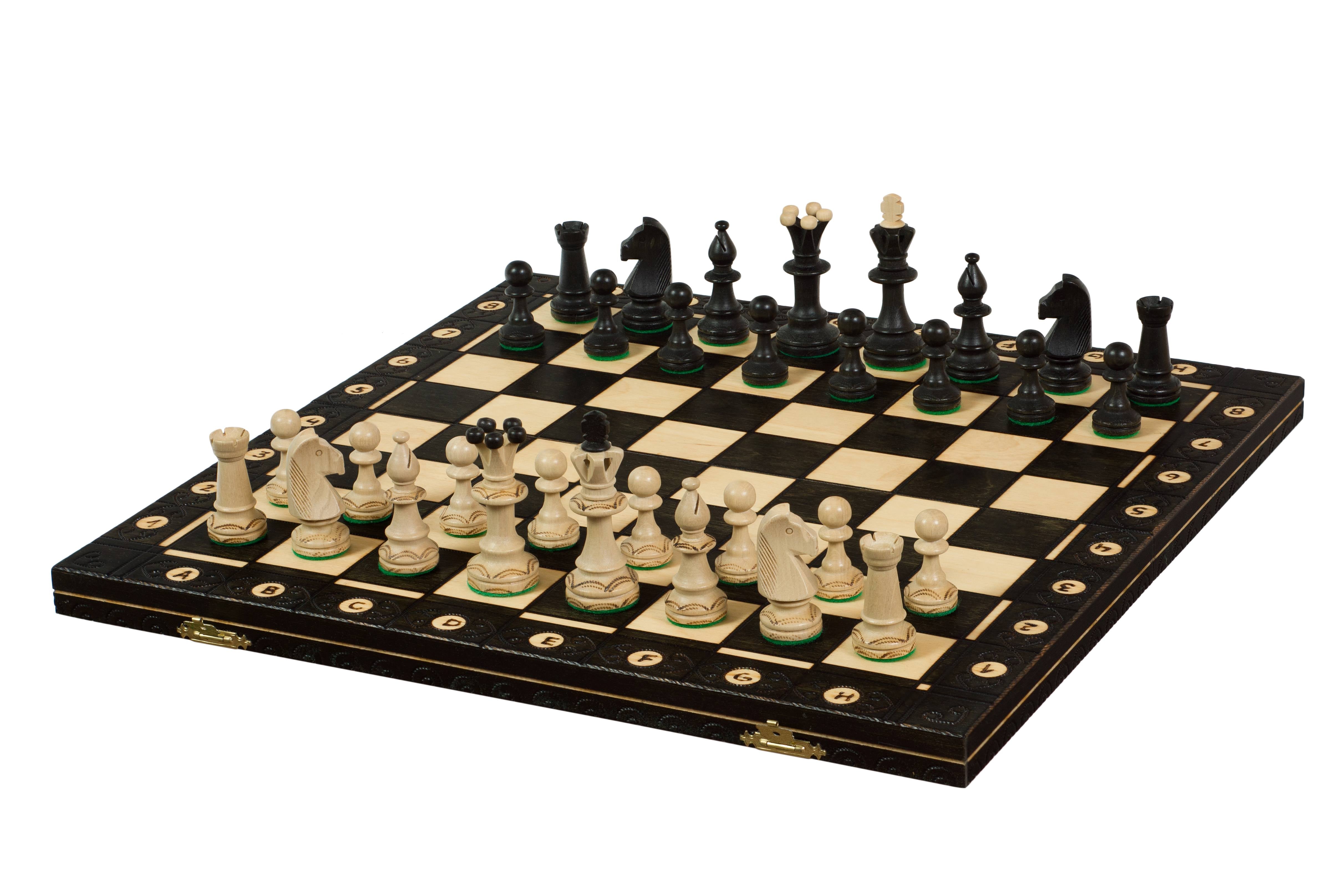 Juego de ajedrez de madera Cónsul Negro (48x48cm) - Juego de ajedrez de madera Cónsul Negro (48x48cm)
