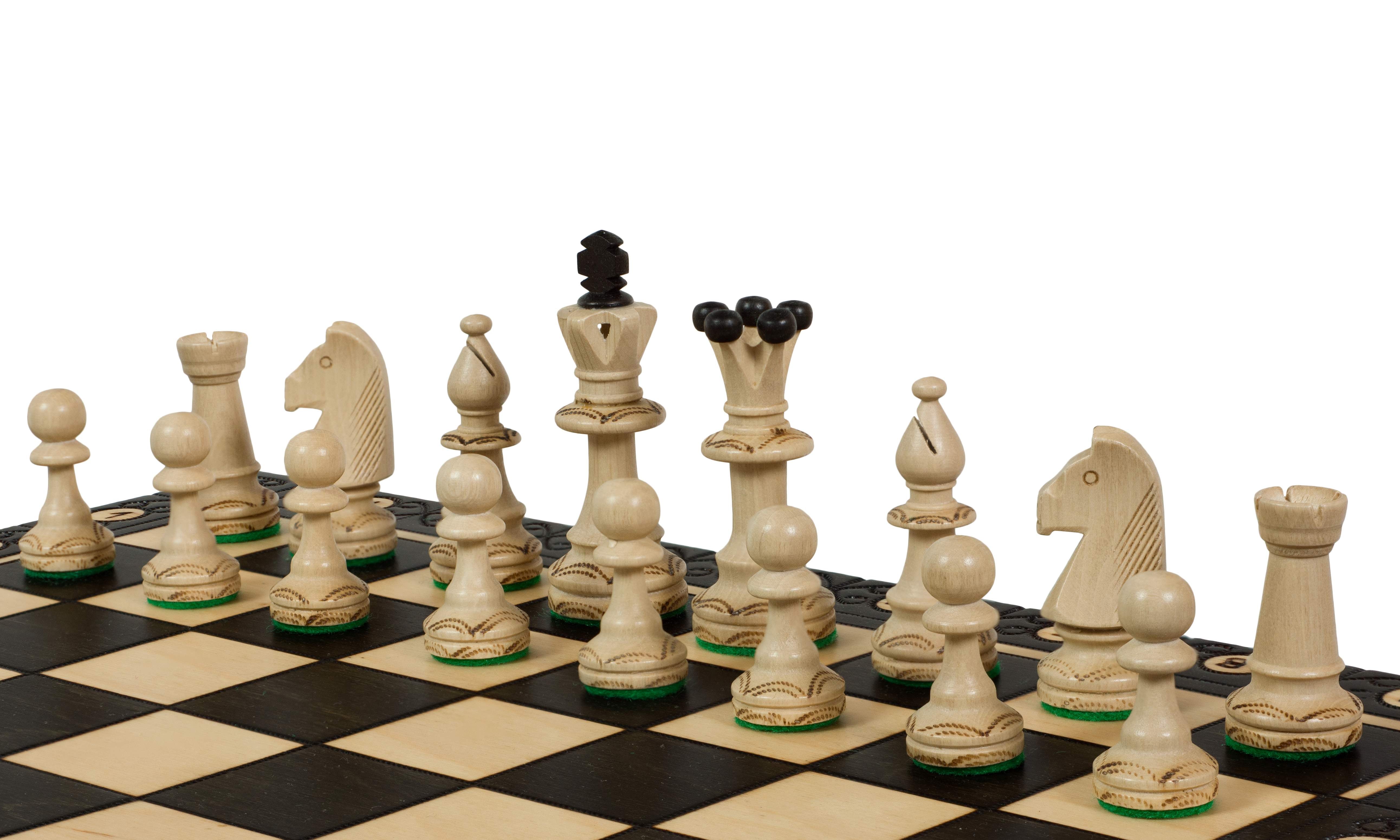 Juego de ajedrez de madera Cónsul Negro (48x48cm) - Juego de ajedrez de madera Cónsul Negro (48x48cm)
