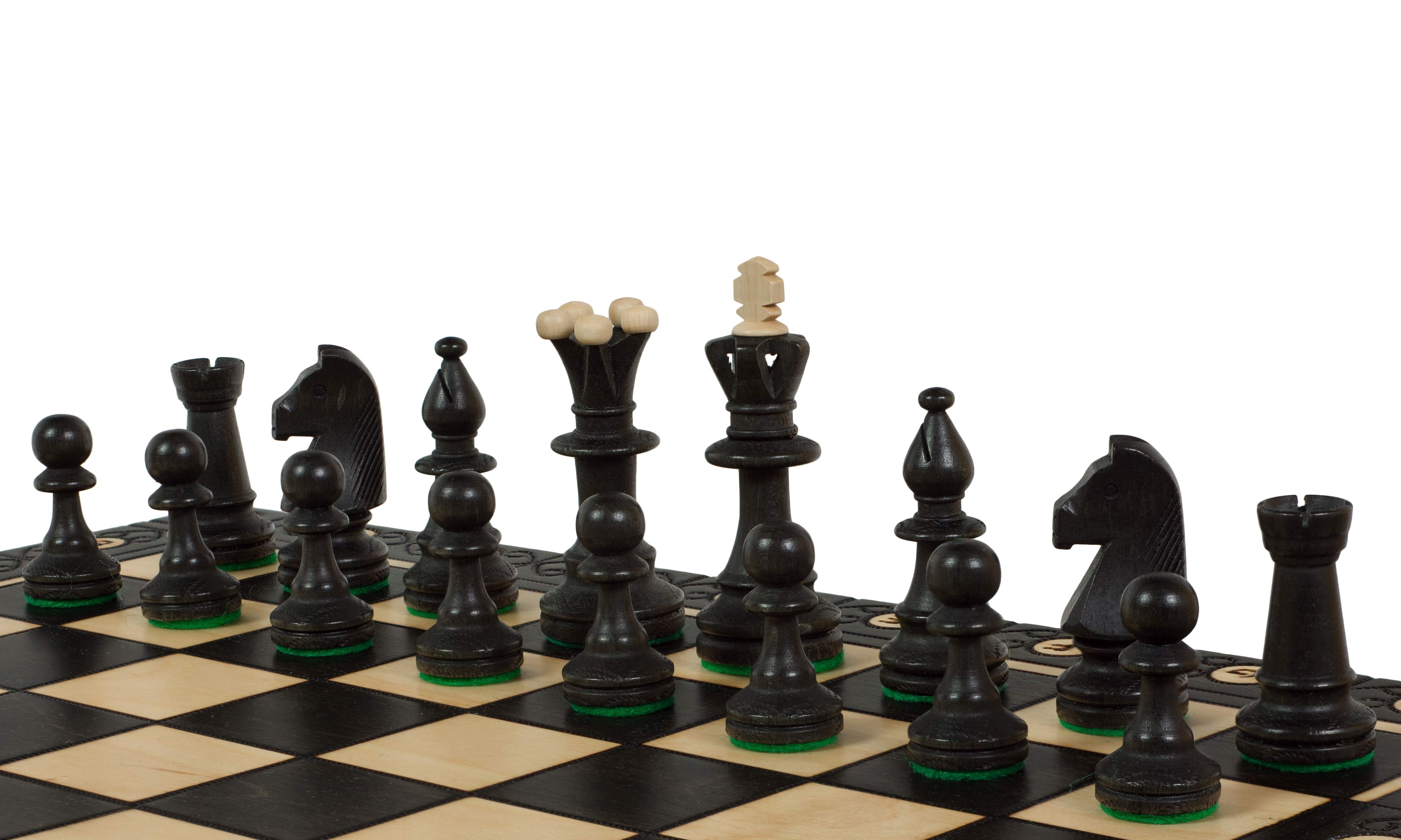 Juego de ajedrez de madera Cónsul Negro (48x48cm) - Juego de ajedrez de madera Cónsul Negro (48x48cm)