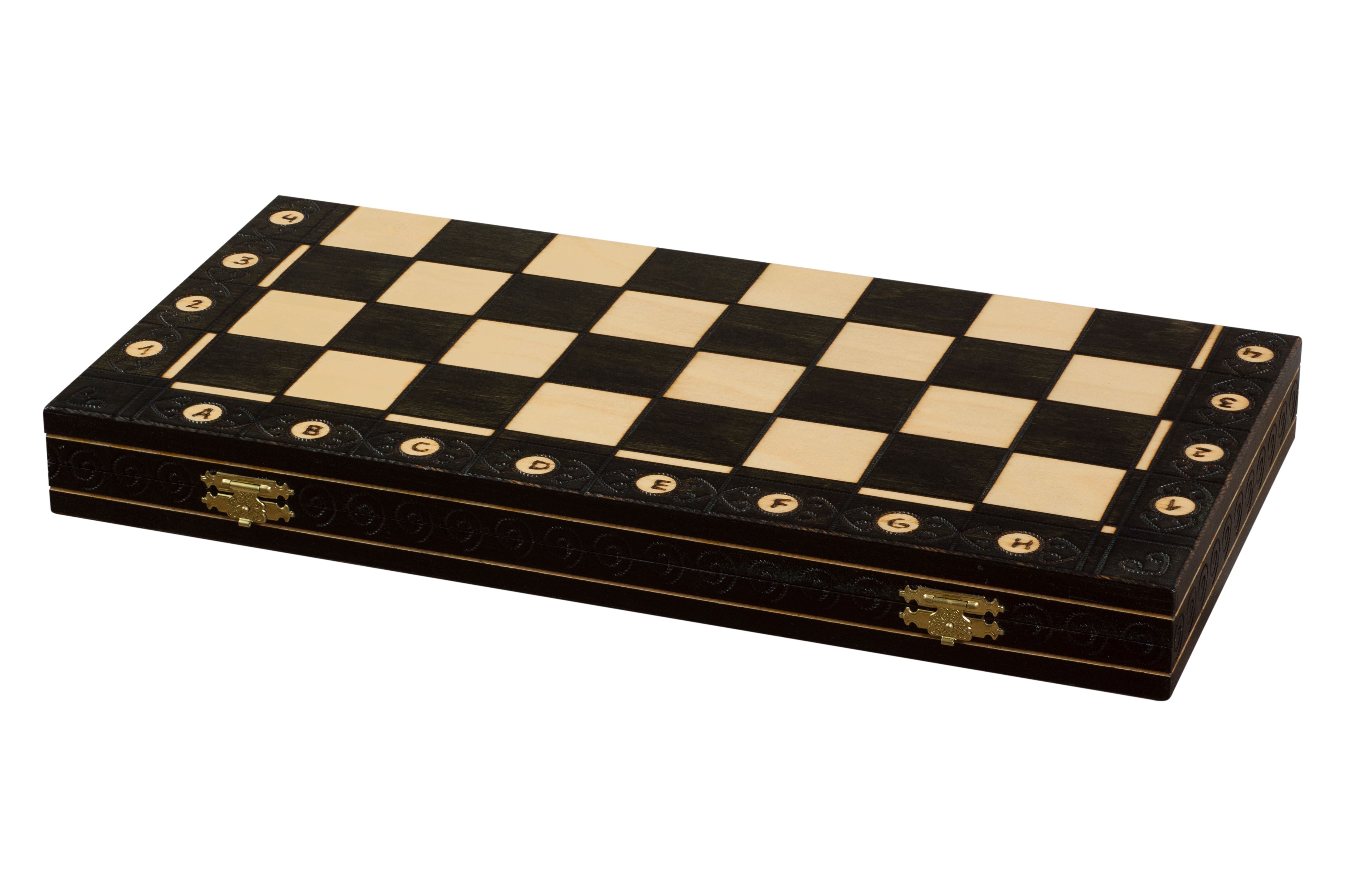 Juego de ajedrez de madera Cónsul Negro (48x48cm) - Juego de ajedrez de madera Cónsul Negro (48x48cm)