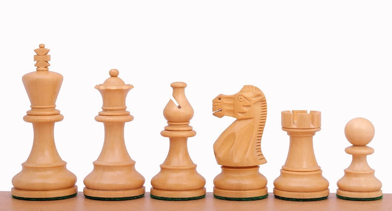 Pièces d'échecs Classic en bois de buis teinté et naturel - Taille 3,75'' - Pièces d'échecs Classic en bois de buis teinté et naturel - Taille 3,75''