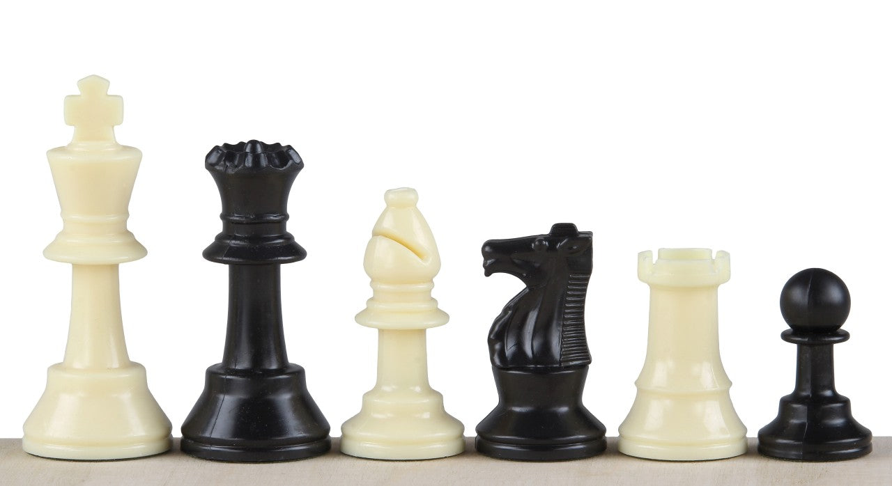 piezas de ajedrez Staunton nº 3, blanco/negro (rey 64 mm) - piezas de ajedrez Staunton nº 3, blanco/negro (rey 64 mm)