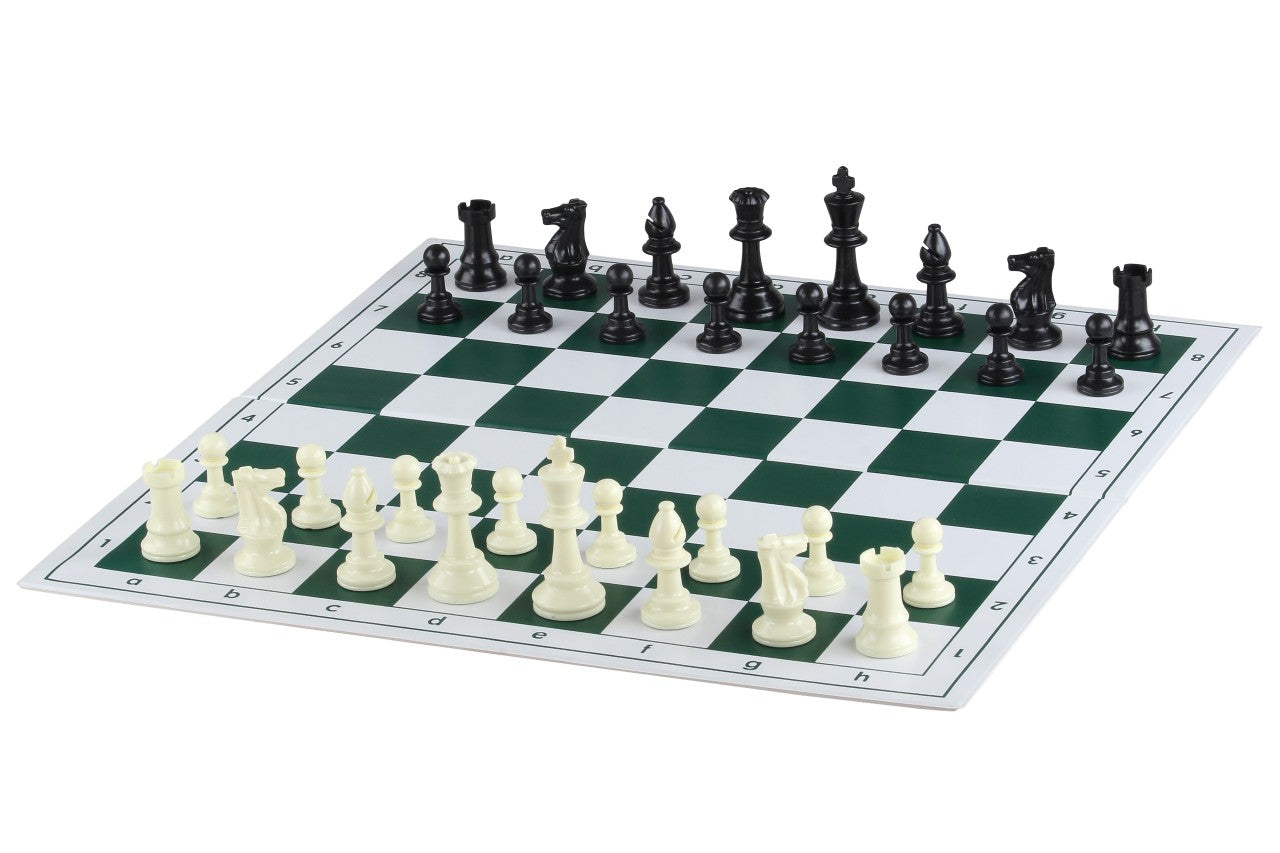 Tablero de ajedrez plegable de plástico 4+, blanco y verde - Tablero de ajedrez plegable de plástico 4+, blanco y verde