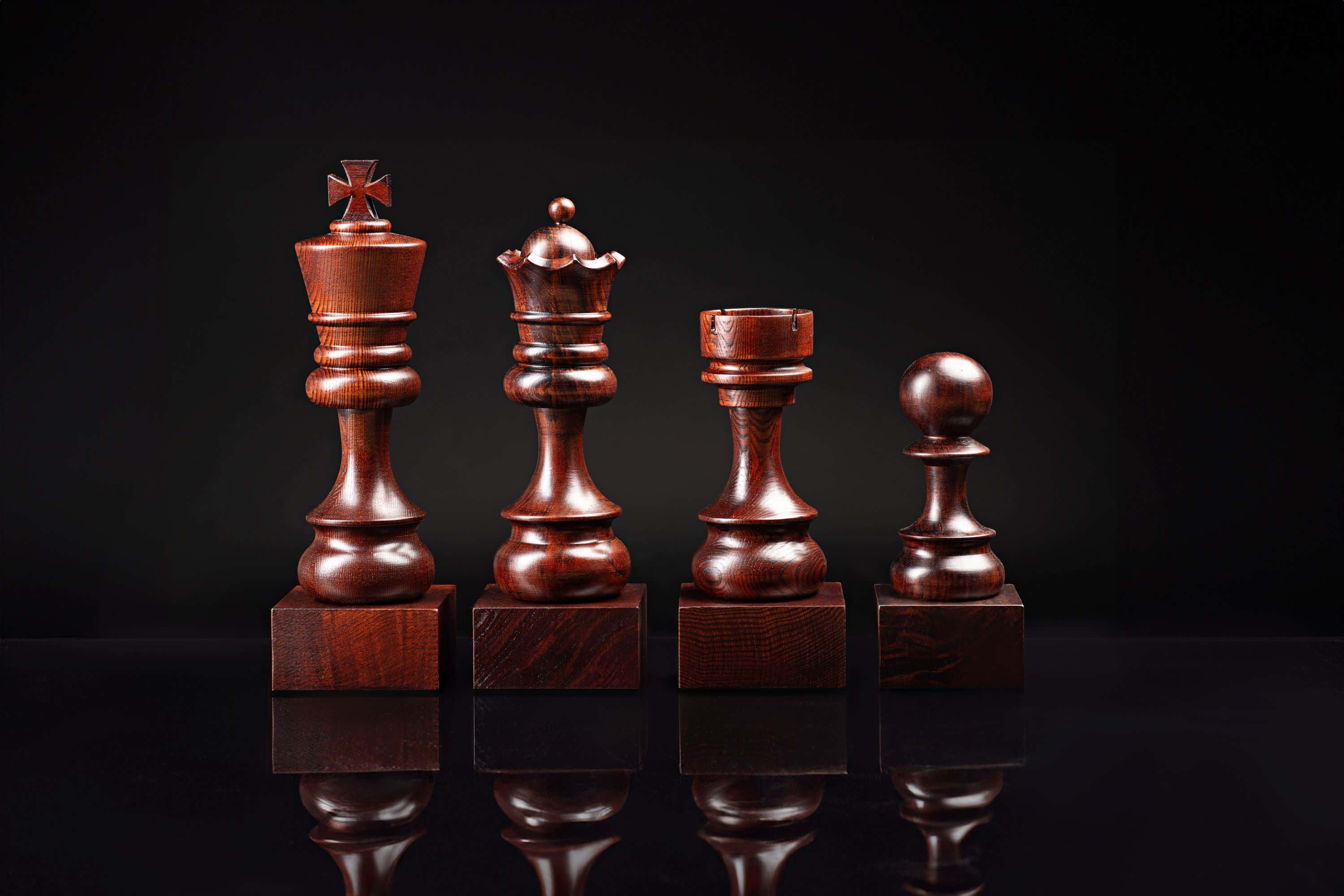Wooden Chess Trophie - Black Pawn - Wooden Chess Trophie - Black Pawn