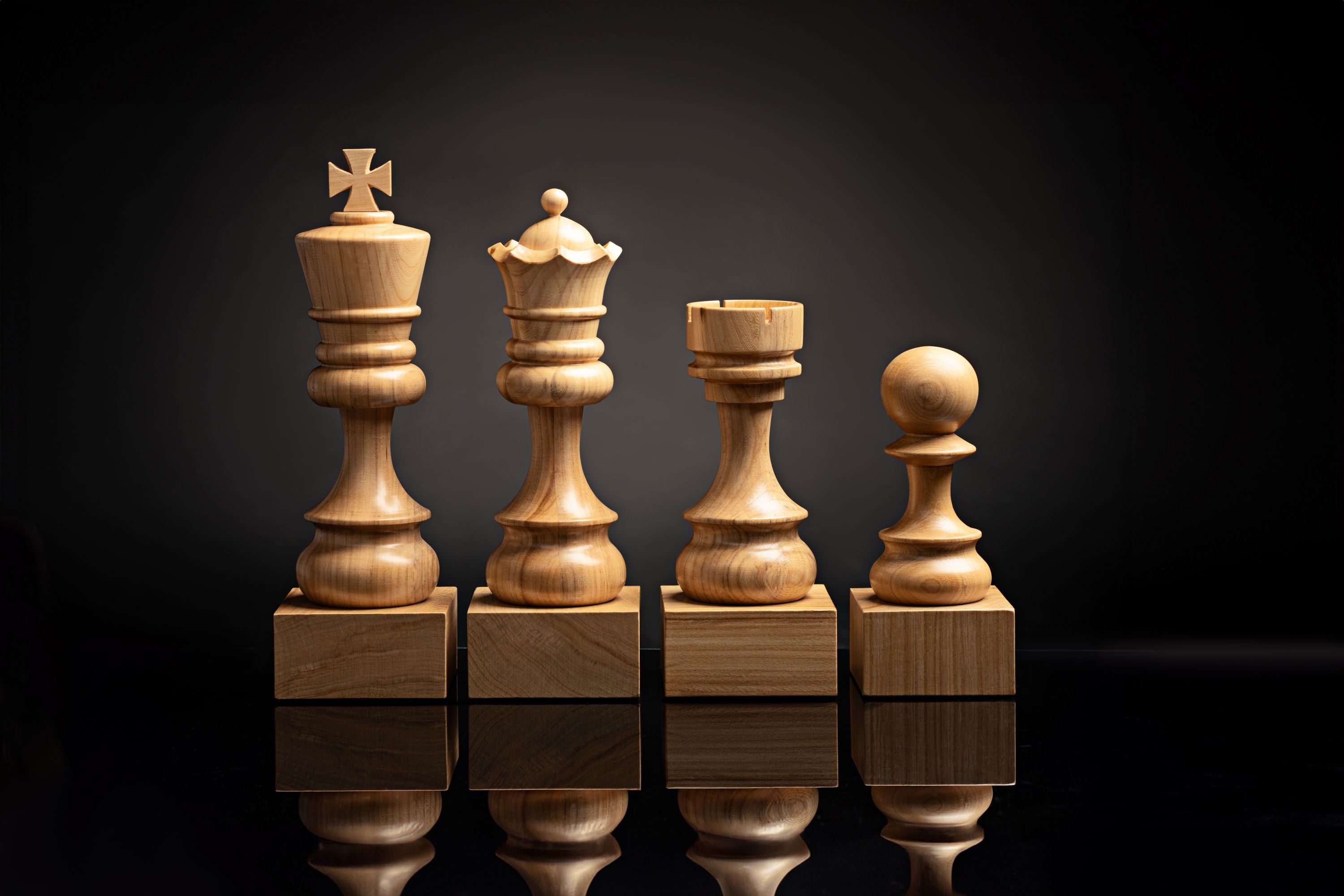 Wooden Chess Trophie - White Pawn - Wooden Chess Trophie - White Pawn