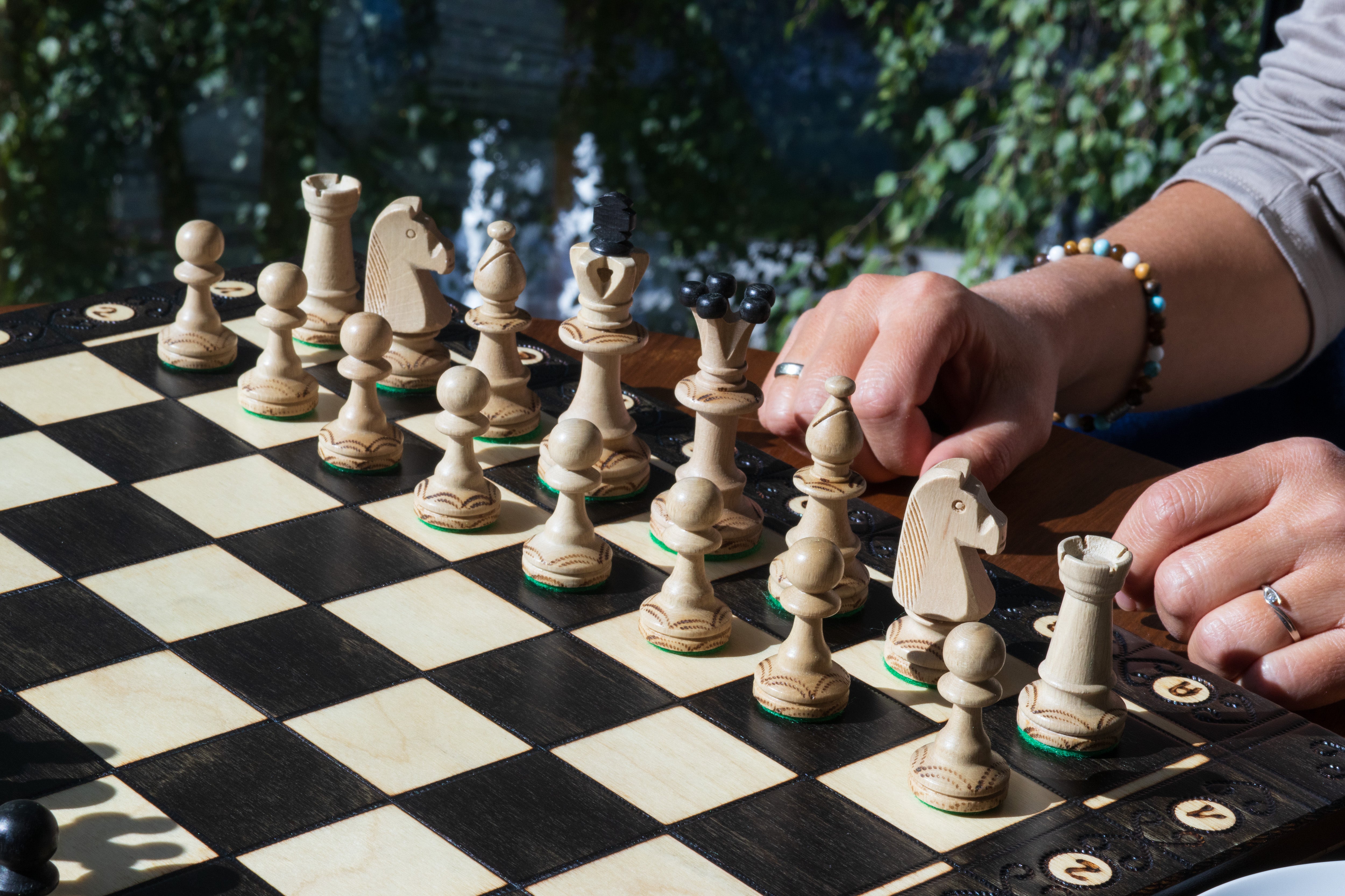 Juego de ajedrez de madera Cónsul Negro (48x48cm) - Juego de ajedrez de madera Cónsul Negro (48x48cm)