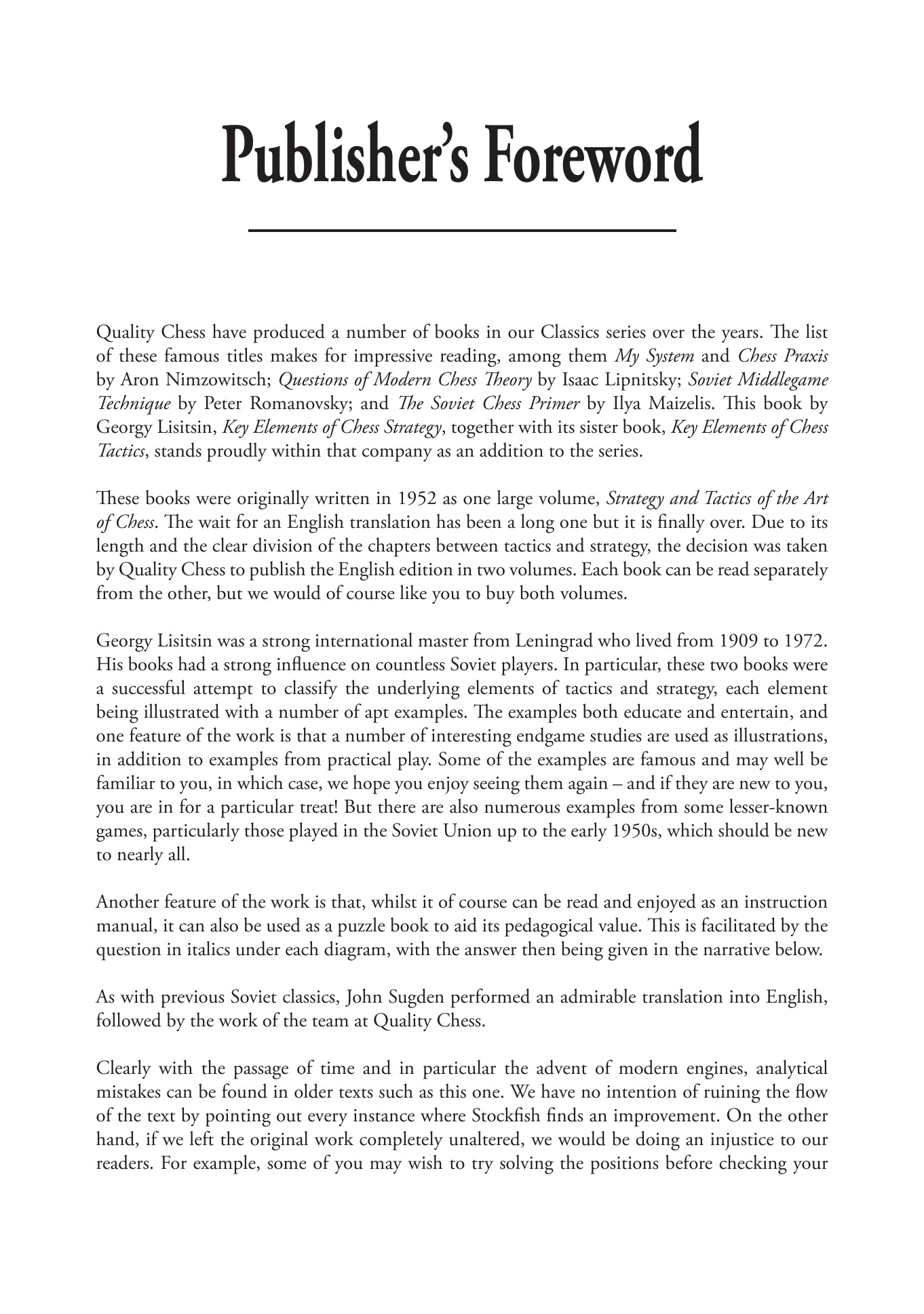 Key Elements of Chess Strategy by Georgy Lisitsin - Key Elements of Chess Strategy by Georgy Lisitsin